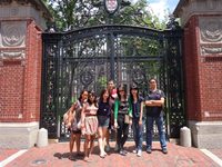 In-between classes, students explore the Brown University campus.
